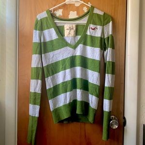 vintage hollister striped v neck sweater